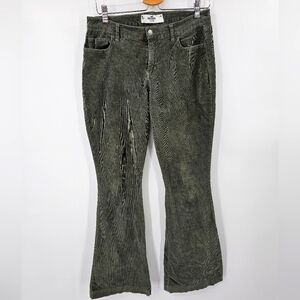 Hollister Forest Green Corduroy Wide-Leg Low Rise Pants Size 29
